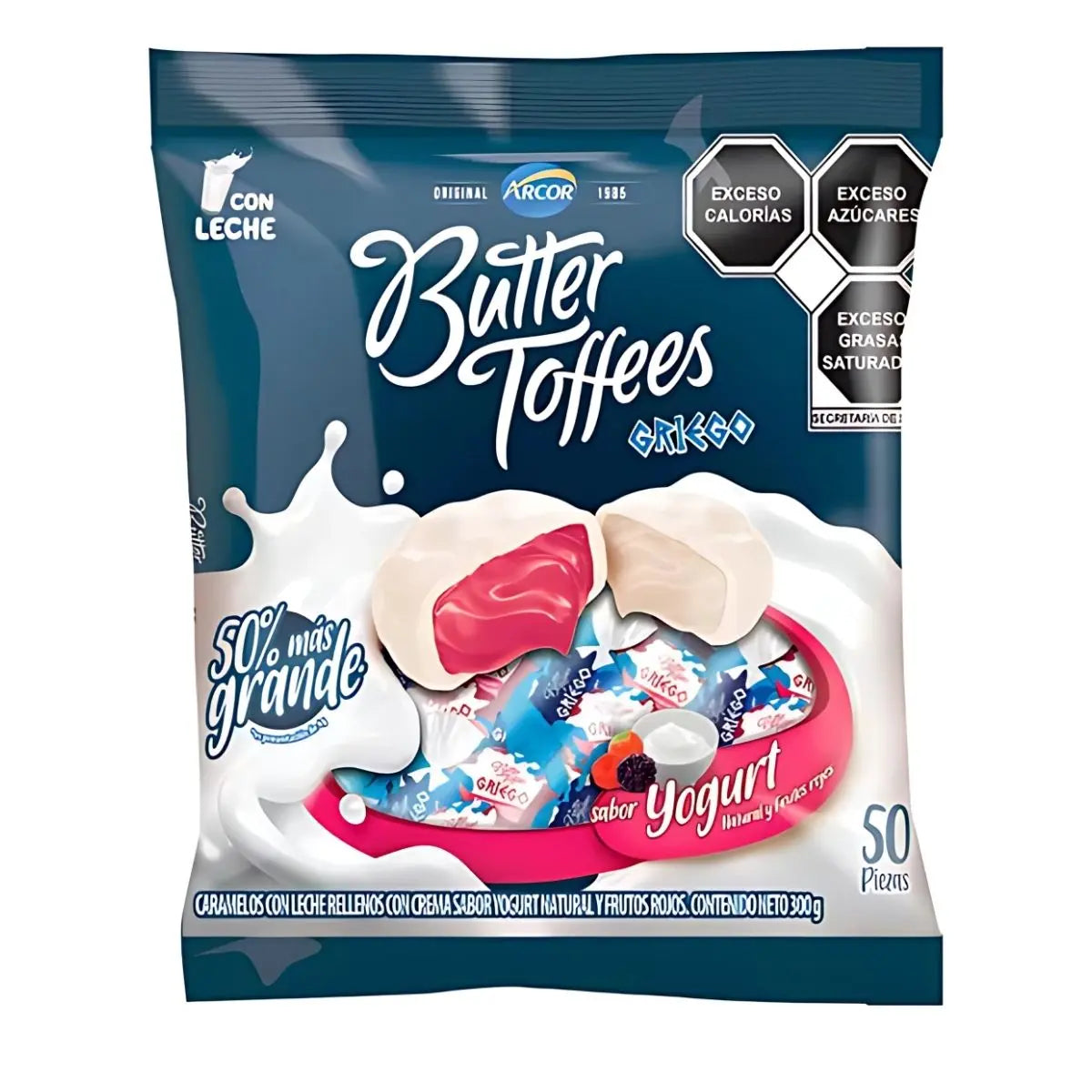50 Caramelos Yogurt Y Frutos Rojos Butter Toffees 300gr - Pilot - vista lateral