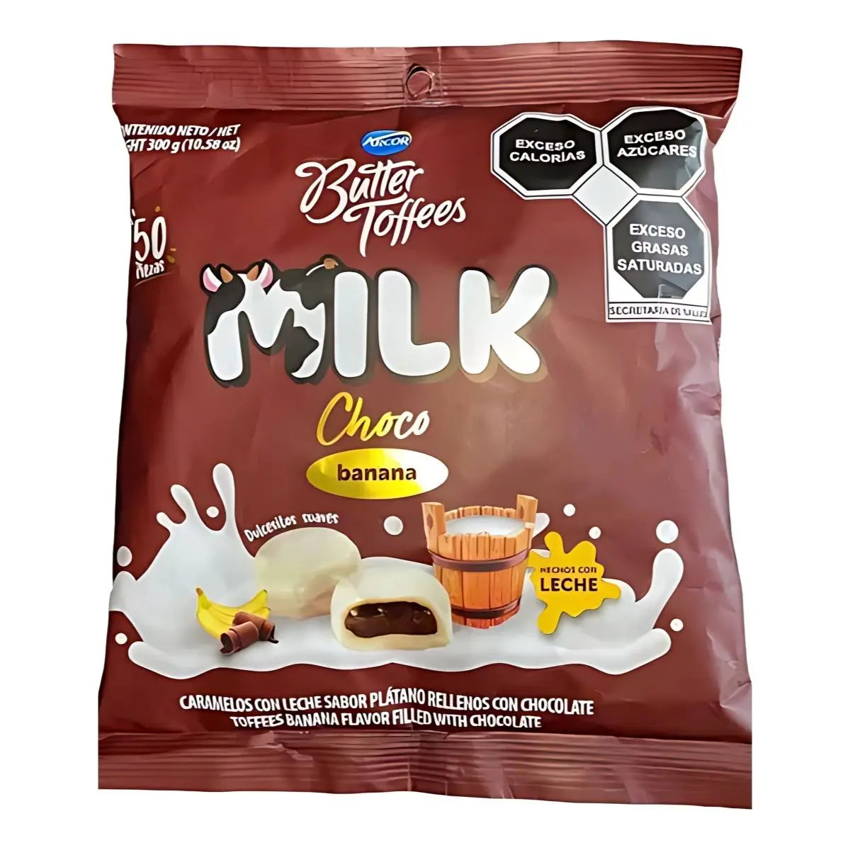 50pz Caramelos Con Leche Butter Toffees Choco Banana 300gr - Pilot