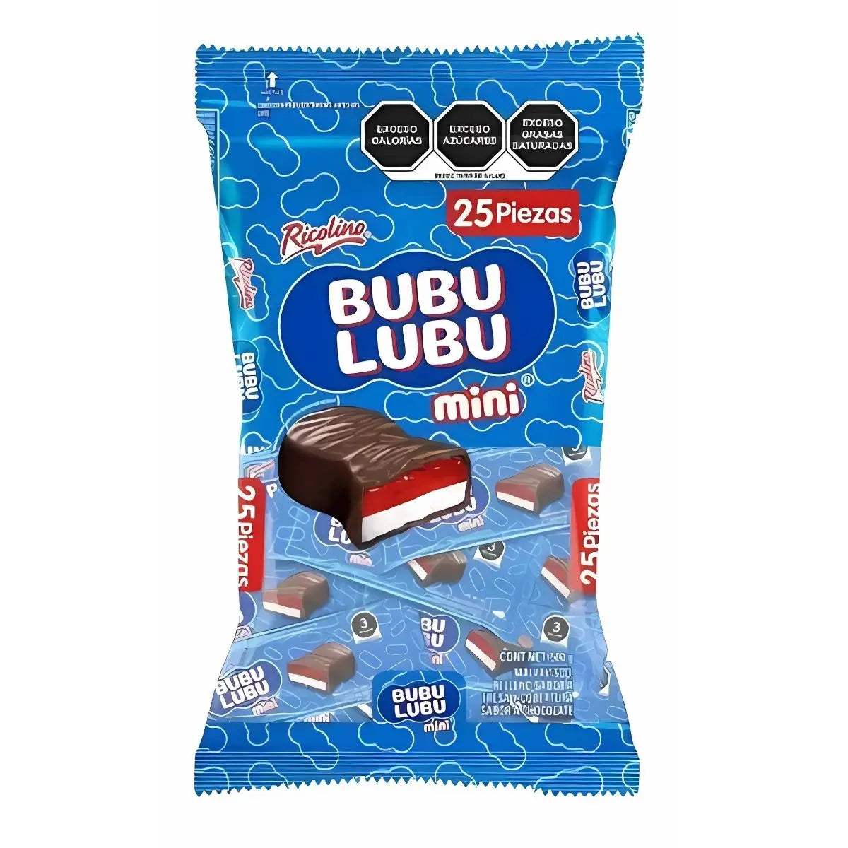 25pz Chocolate Mini Bubulubu Ricolino 500g - Pilot - vista lateral