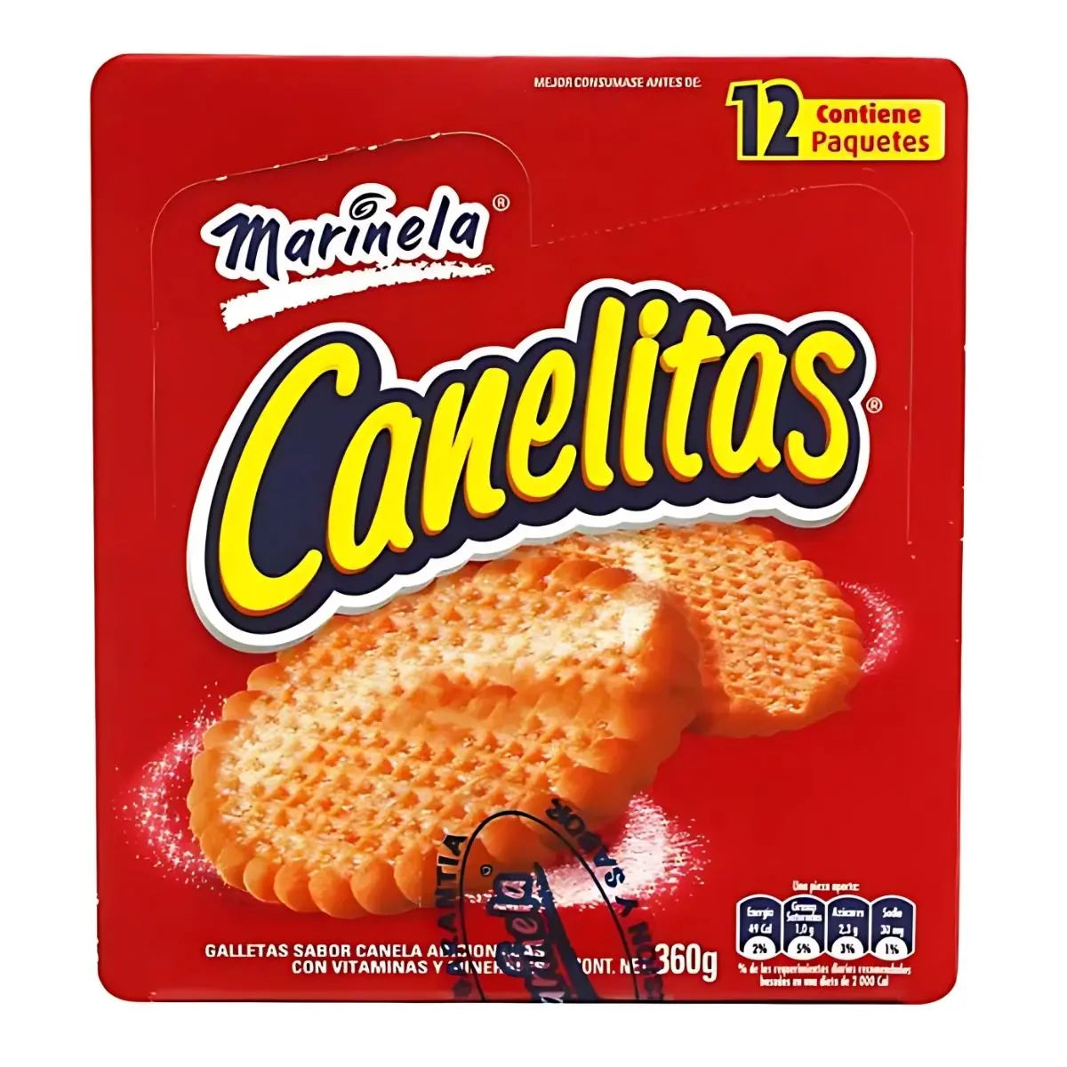 Pack 12 Galletas Canelitas Marinela 30g C/paquetin - Pilot - vista lateral