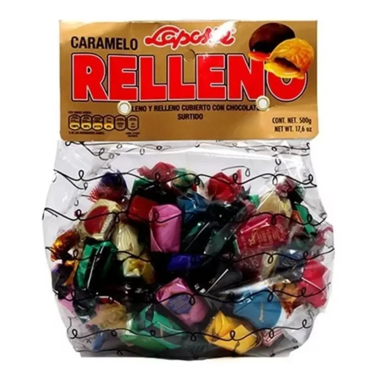 Caramelo Relleno Laposse Cubierto Chocolate Surtido 500 Gr - Pilot - vista lateral