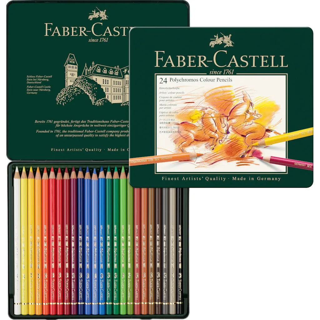 Lápices de Colores Faber Castell Polychromos Profesionales Premium 24 Pz - Faber Castell - contenido
