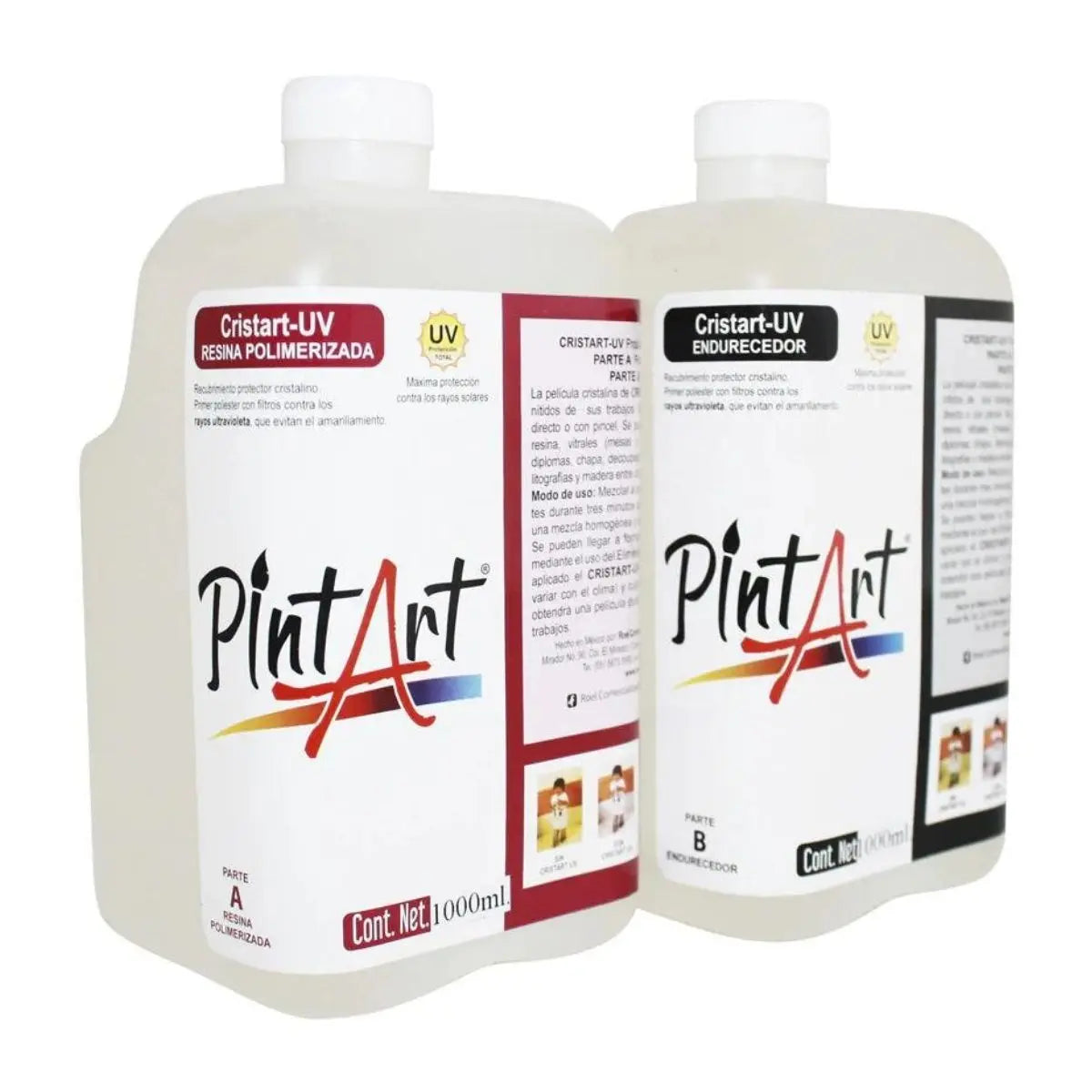 Resina Cristart Ultravioleta (a+b) Pintart 1000ml Epoxica - Roel