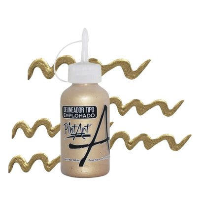 Delineador Dorado Tipo Emplomado 60ml Pintart Arte - Pintart - vista lateral