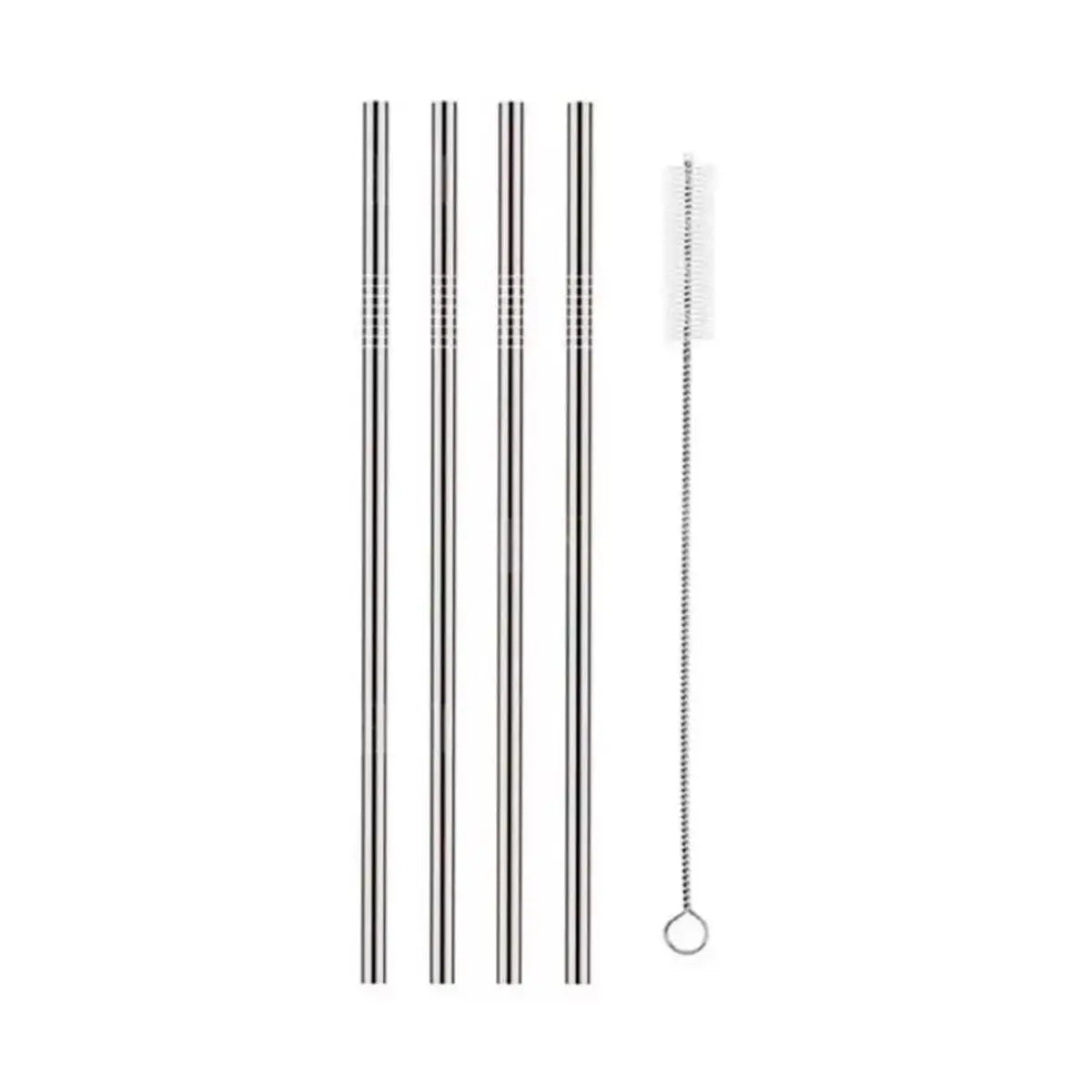 Straw Stainless Steel Straight Straw Reusable Brush Cleaning Utensils Drink Lab (4) - Drink Lab - vista trasera