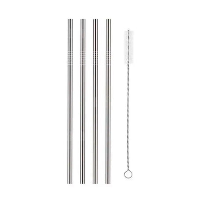 Straw Stainless Steel Straight Straw Reusable Brush Cleaning Utensils Drink Lab (4) - Drink Lab - vista trasera
