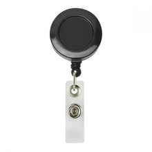 25 Portagafete Portacredencial Clip Retractil Cordon 85cm Negro - Promoopcion