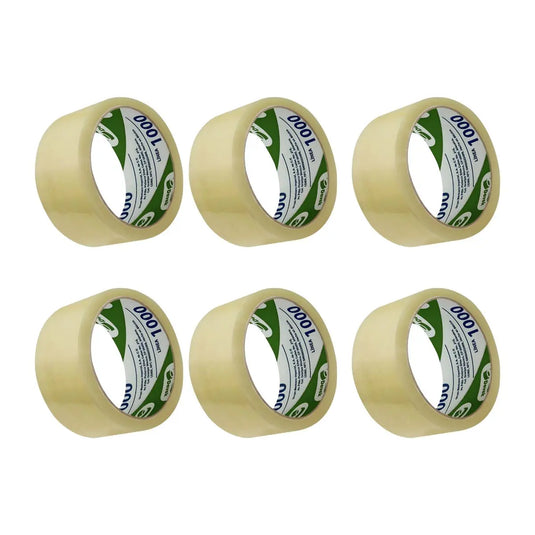Paquete 6 Cintas Adhesivas de Empaque Transparente 1000 de 48x50 Devek - Devek