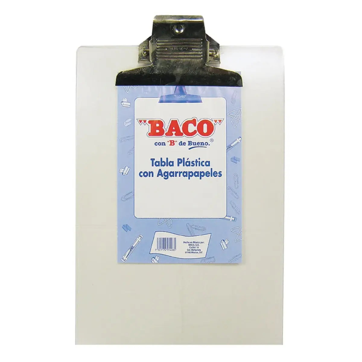 TABLA PLASTICO TRANSP. CARTA - BACO - vista lateral