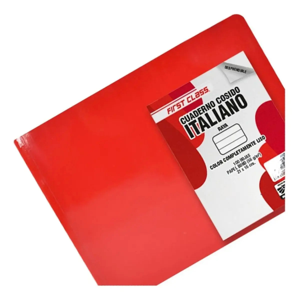 6 CUADERNO COSIDO ITALIANO 100 HOJAS RAYA SURTIDO - First Class - empaque