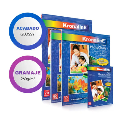 2 Pack Papel Fotográfico Brillante 4x6 Kronaline Ph349 25h - Kronaline