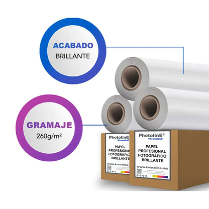 Papel Kronaline Photo Glossy Profesional Fotografía 260g .61x30m PGL037 - Kronaline - vista trasera