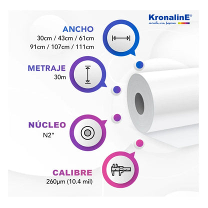 Papel Kronaline Photo Glossy Profesional Fotografía 260g .61x30m PGL037 - Kronaline - accesorios