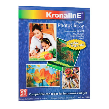 Papel Fotográfico Photoglossy Inkjet Kronaline Ph346 Carta 50 Hojas - Kronaline - vista trasera