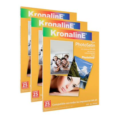 Papel Photo Satin Inkjet Kronaline Ph393 Carta 260g 25 Hojas c/u 3 PIEZA - Kronaline - detalle
