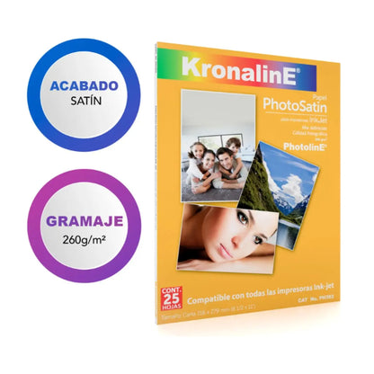Papel Photosatin Inkjet Kronaline Ph393 Carta 25h Foto Satin - Kronaline - detalle
