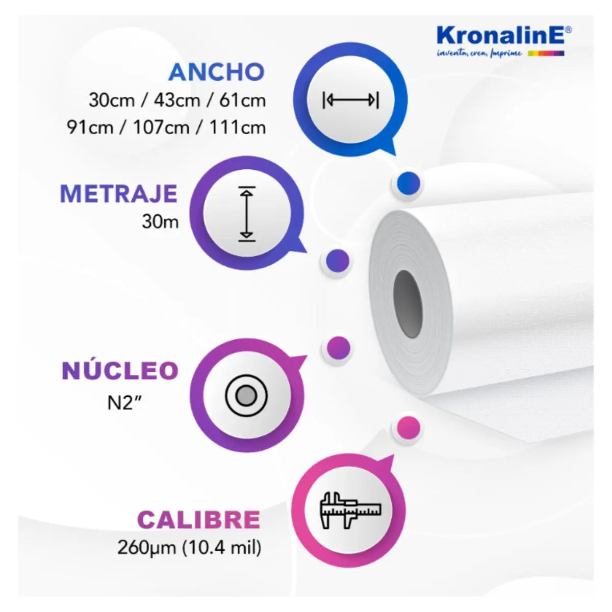 Papel Kronaline Aperlado Profesional Fotografía 260g .43x30m PRL027 - Kronaline - empaque