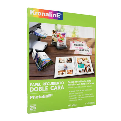 Papel Recubierto Alta Resolución Doble Cara Kronaline 25 Piezas - Kronaline - vista trasera