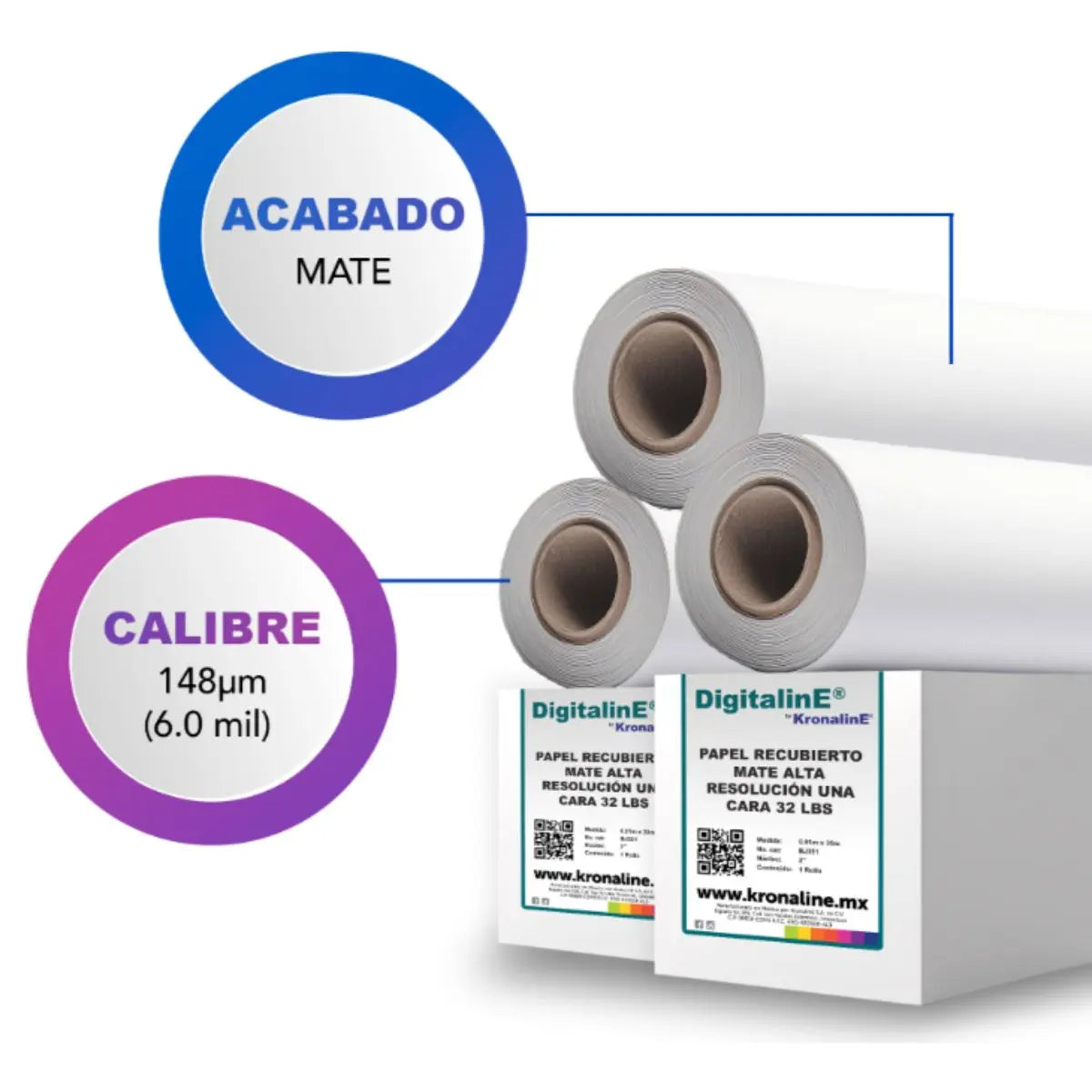 Papel Recubierto Mate Alt Res .91x30m 1 Cara Bj351 Kronaline - Kronaline