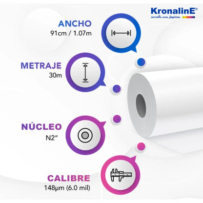 Papel Recubierto Mate Alt Res .91x30m 1 Cara Bj351 Kronaline - Kronaline - detalle