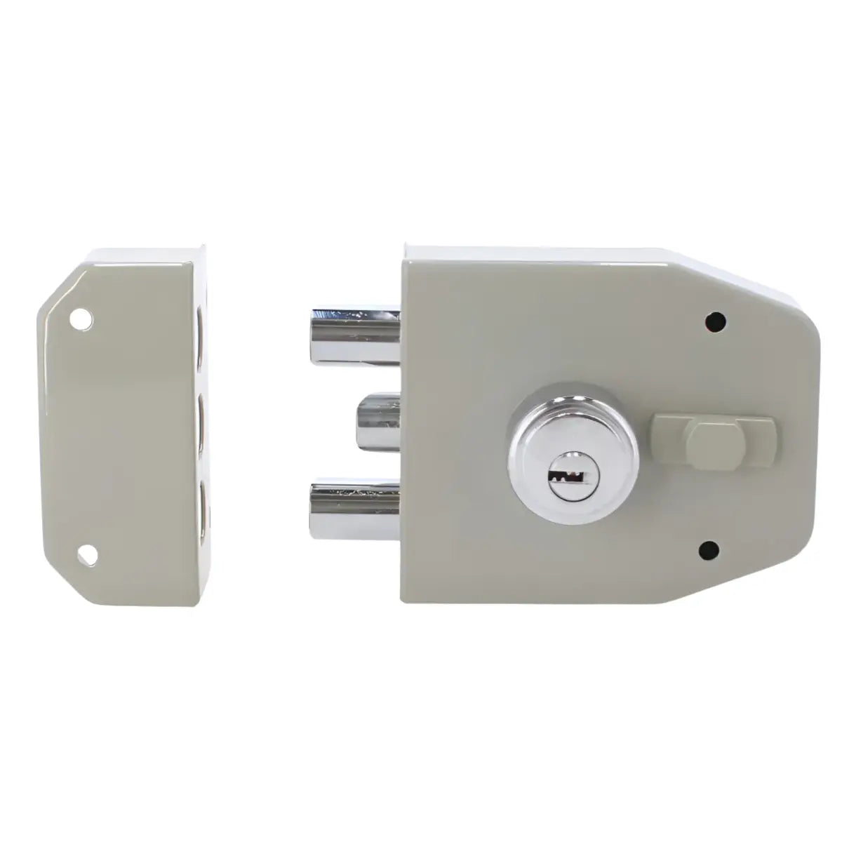 Cerradura Sobreponer Pintado Gris Reversible S1000P Tover - Tover - empaque