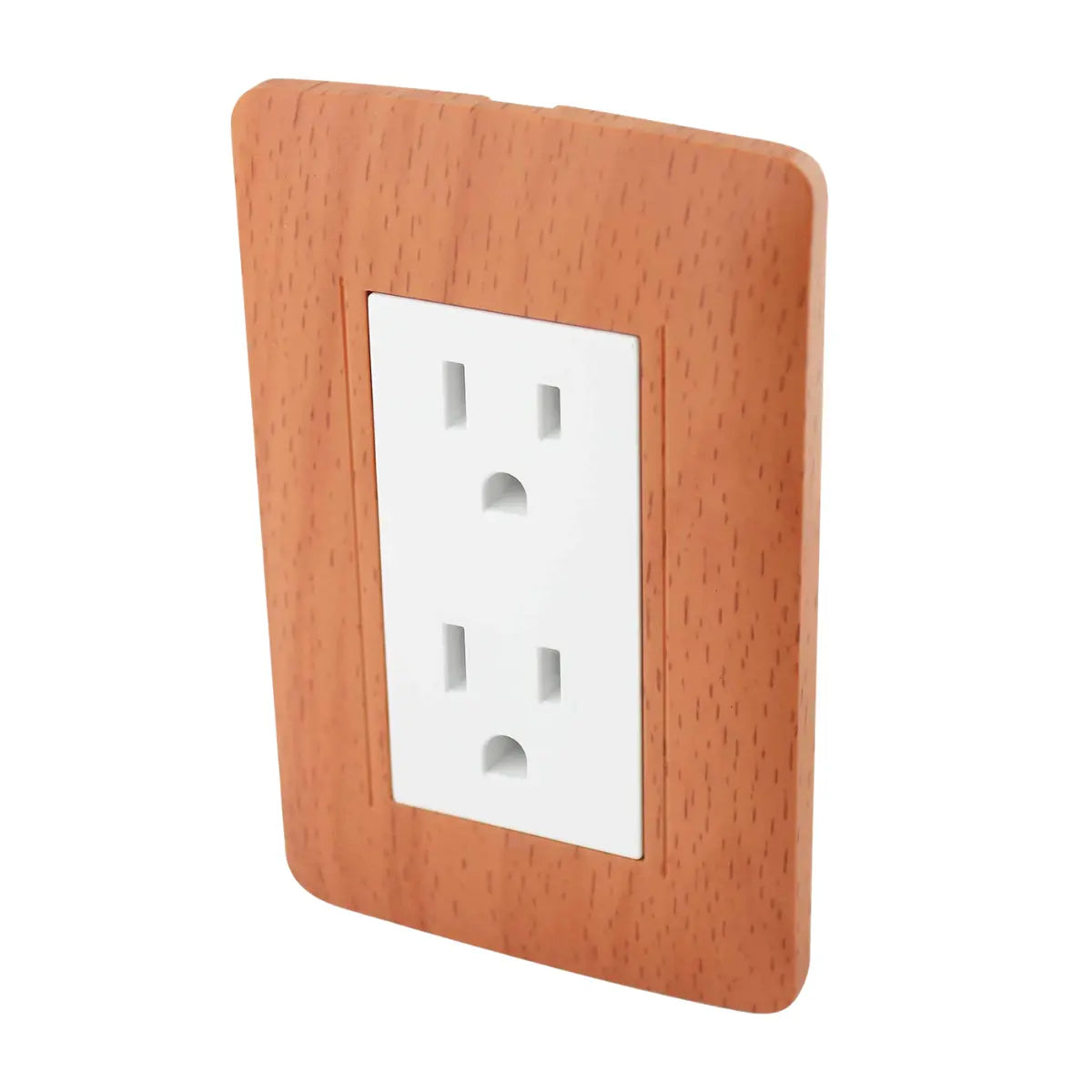 Placa Wooden contacto doble, minimo a surtir 12 pzas Caja con 12 pz - Sanelec - empaque