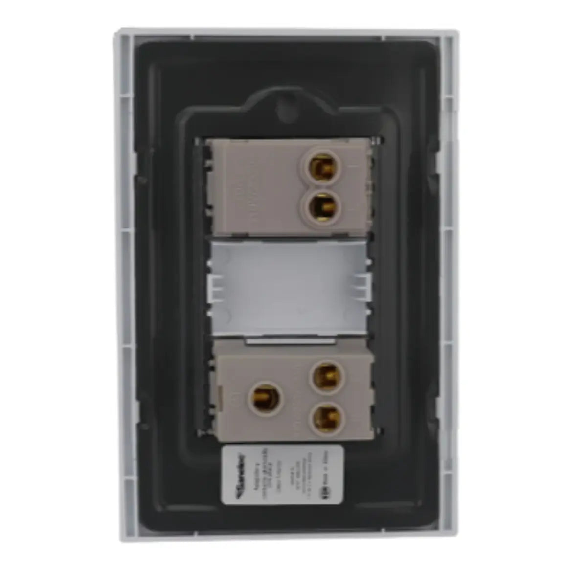 Placa Sanelec Línea Venecia Blanco Con Apagador y Contacto Aterrizado 127V - Sanelec - vista lateral