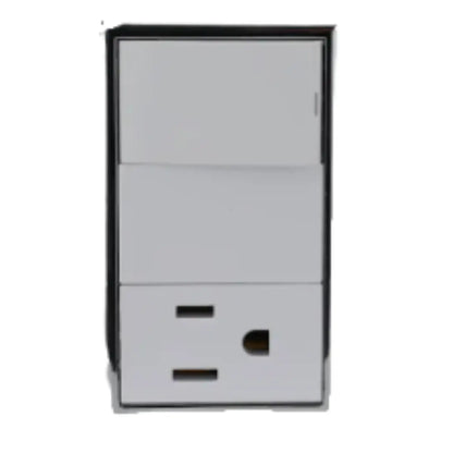Placa Sanelec Línea Venecia Blanco Con Apagador y Contacto Aterrizado 127V - Sanelec