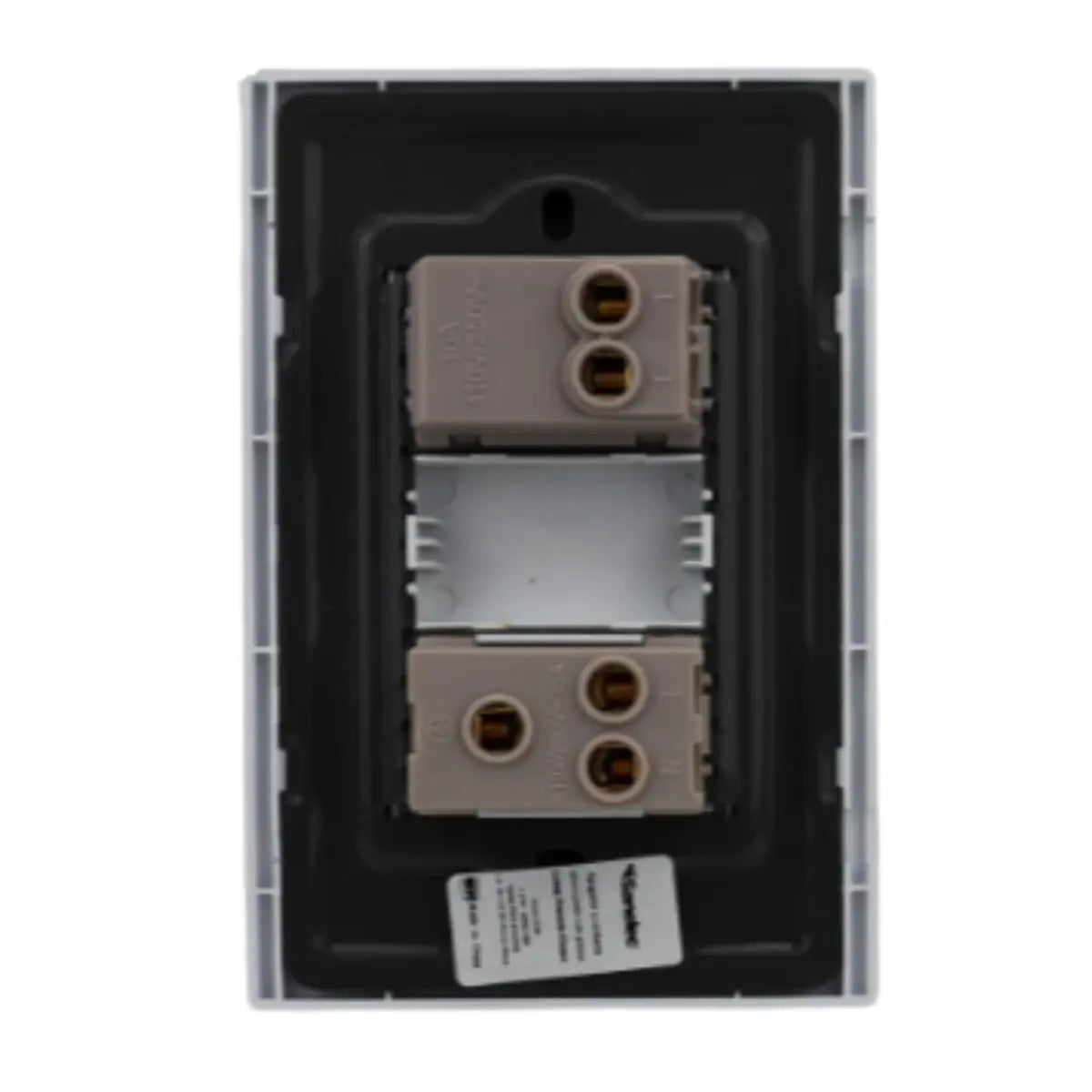 Placa Sanelec Línea Venecia Humo con Apagador y Contacto Aterrizado 127V INNER 12pz - Sanelec - empaque