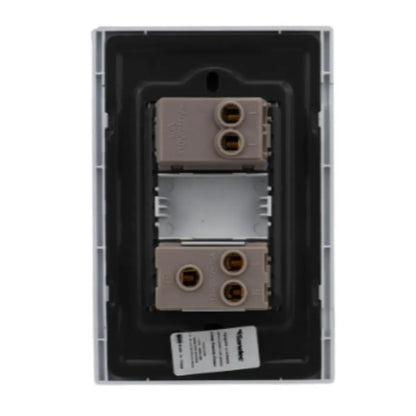 Placa Sanelec Línea Venecia Humo con Apagador y Contacto Aterrizado 127V INNER 12pz - Sanelec - empaque