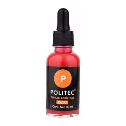 POLITEC - TINTA ACRILICA CON GOTERO DECO 30 ML ROJO TOLUIDINA 309 / 30 ml - Politec