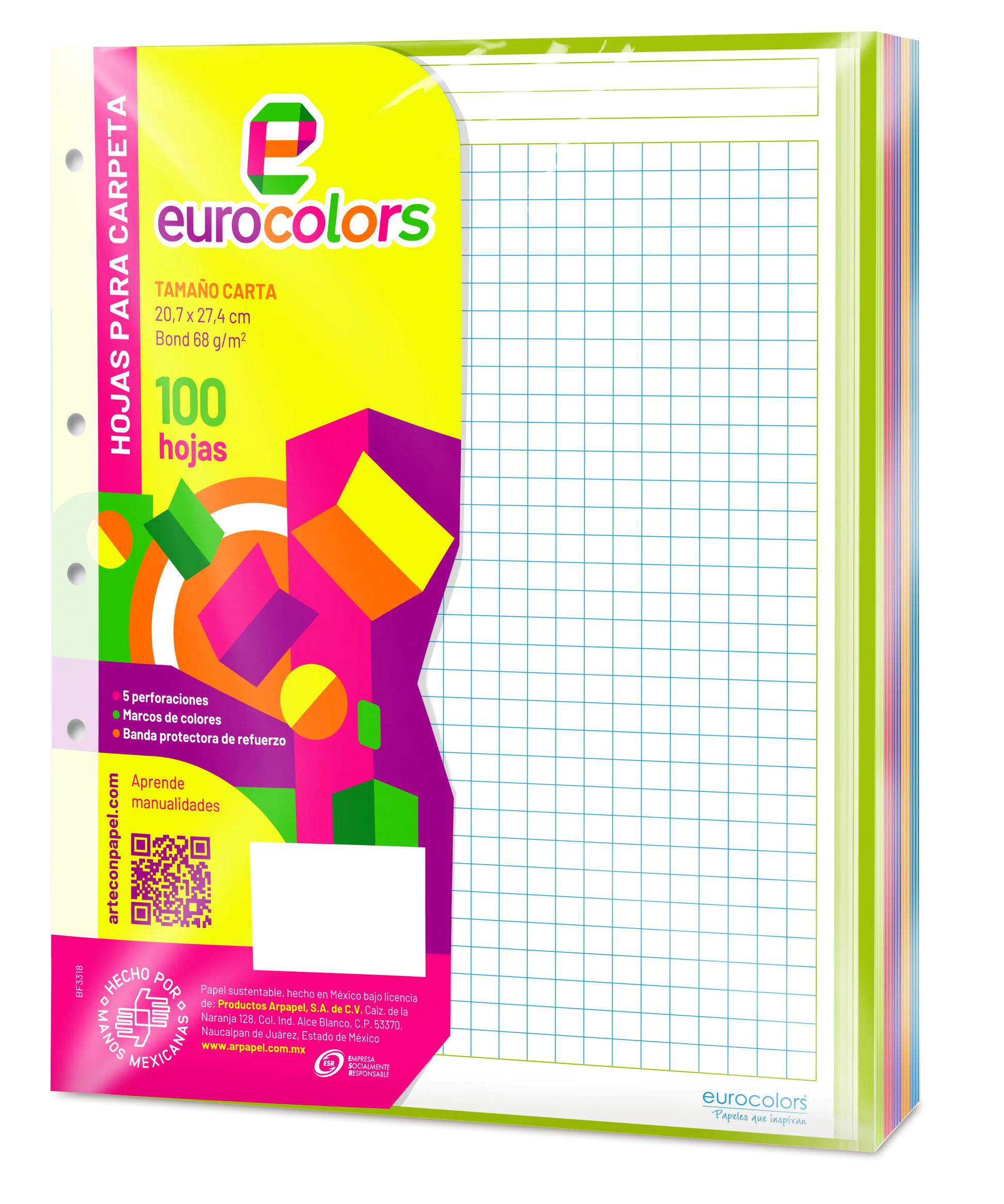 Hojas Carpeta Arcoíris Cuadro Grande - Eurocolors