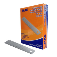 Caja con 10 estuches de 10 pzas Cuchillas de repuesto 18 mm MAE - Mae