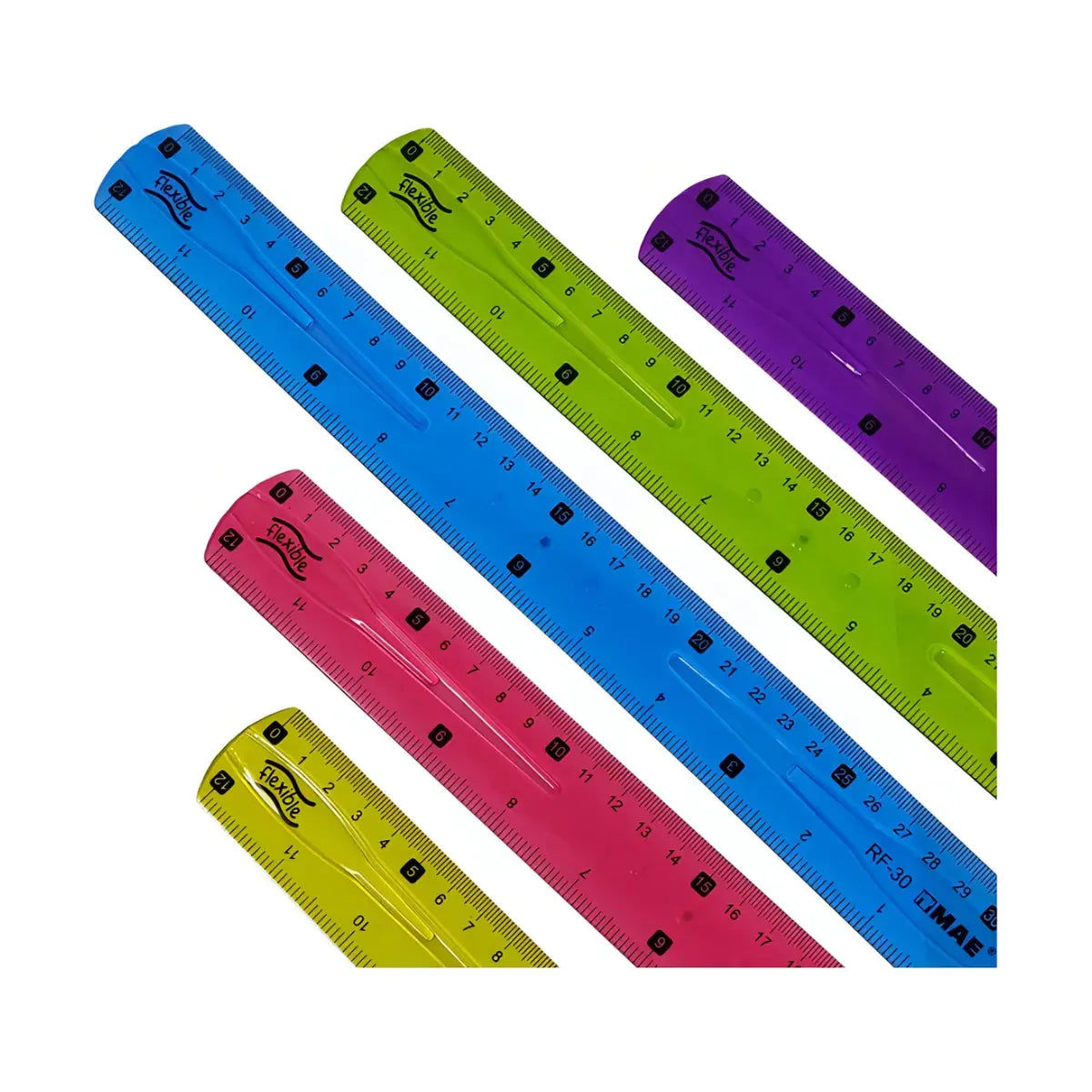 5pzs Regla Flexible Mae 30 Cm Rf-30 Varios Colores - MAE