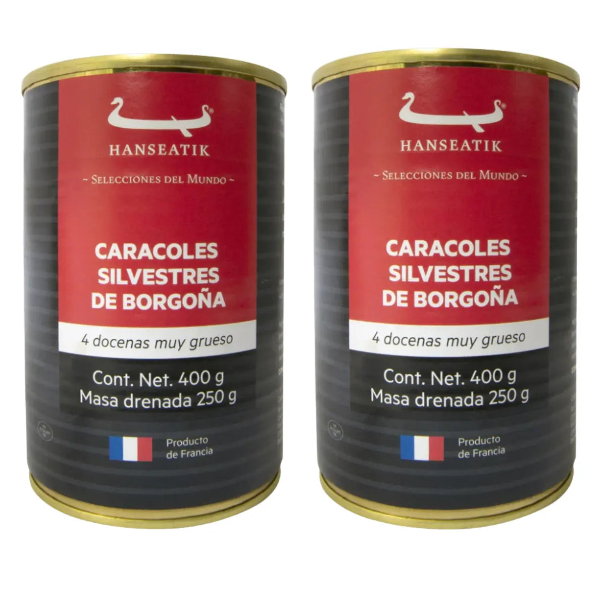 Escargots Caracol 4 Docenas Hanseatik Muy Grueso 400g Lata - Hanseatik - vista lateral