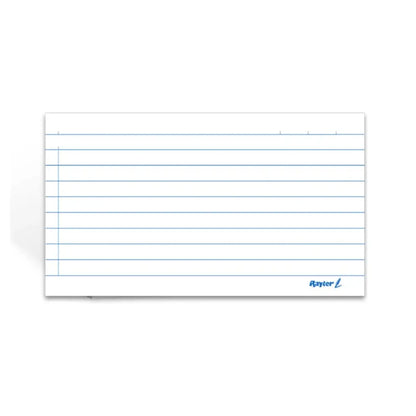 5 Paquetes 100hjs/Cu Tarjeta Bibliografica (3"x5") Rayada RAYTER - Rayter - vista lateral