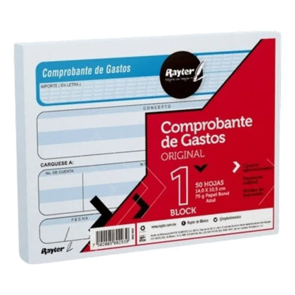 10 COMPROBANTE DE GASTOS AZUL 1/4 DE CARTA - Rayter