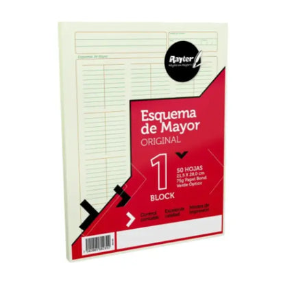Esquema de Mayor Tamaño Carta 50 Hojas Verde Optico RAYTER - Rayter - vista lateral