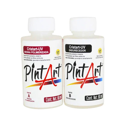 Resina Cristart Ultravioleta (a+b) Pintart 60ml Epoxica - Roel - detalle
