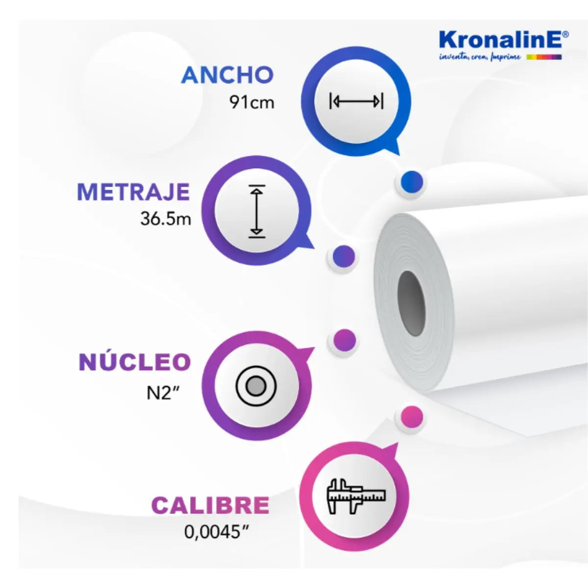 Rollo Pelicula Poliester Mate Kronaline Pj231 0.91 x 36.5 m 3 PIEZA - Kronaline - empaque