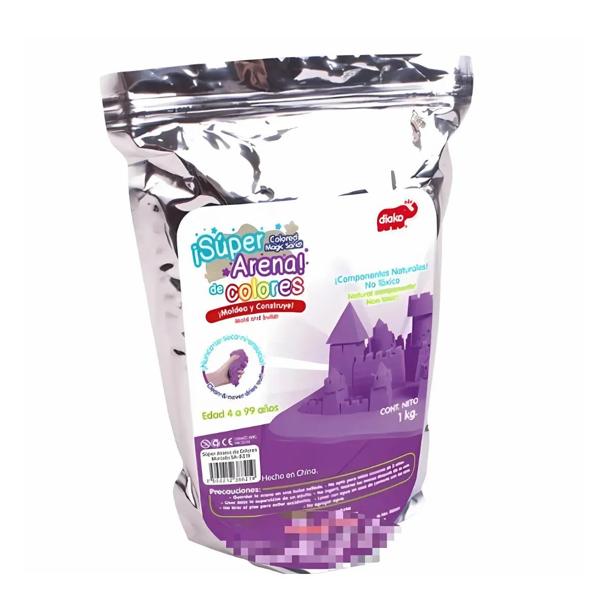 Super Arena Cinética 1 Kg Moldeable Color Morado - Diako Nuevos - vista lateral