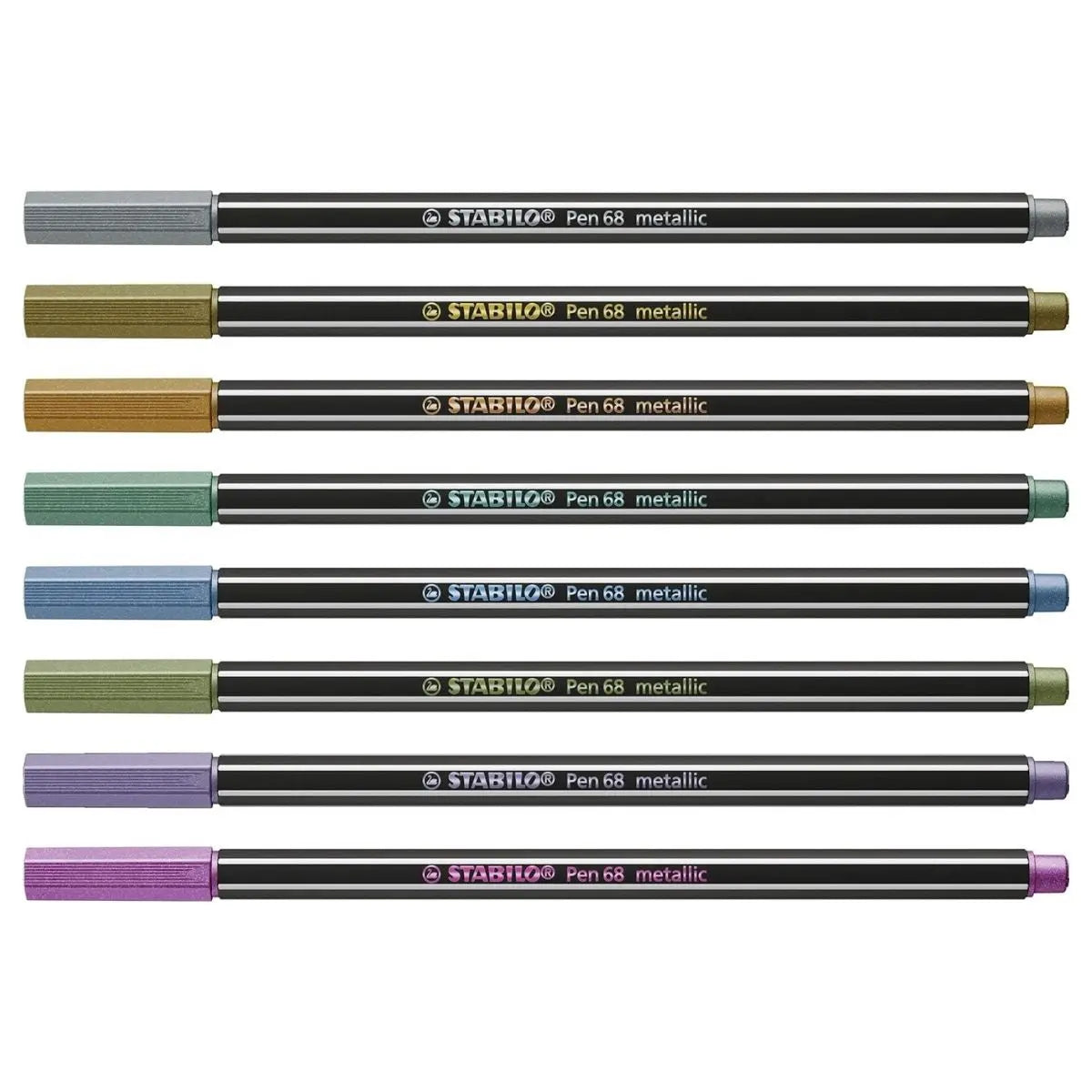 8 Rotuladores Stabilo Pen 68 Metalicos Marcador Escolar - Stabilo
