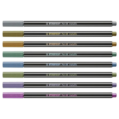 8 Rotuladores Stabilo Pen 68 Metalicos Marcador Escolar - Stabilo