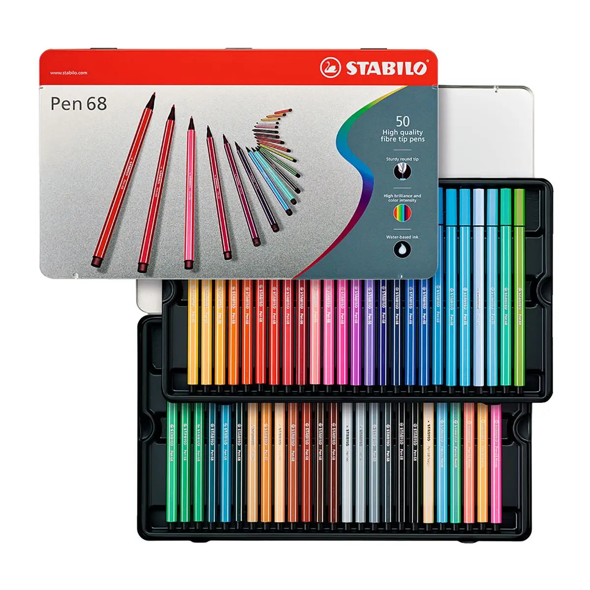 50 Rotuladores Stabilo Pen 68 Colores Estuche Metalico - Stabilo