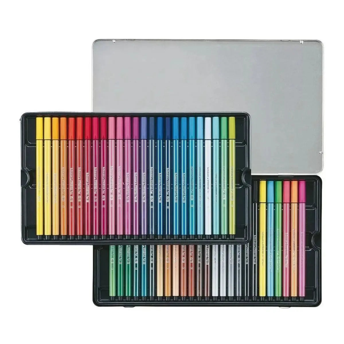 50 Rotuladores Stabilo Pen 68 Colores Estuche Metalico - Stabilo - vista trasera