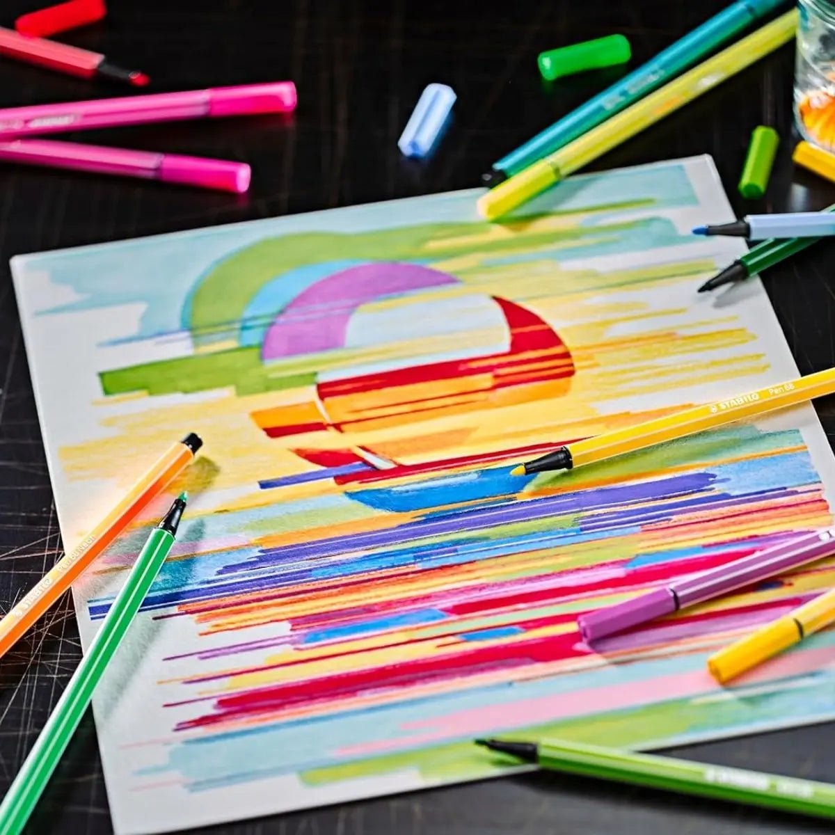 50 Rotuladores Stabilo Pen 68 Colores Estuche Metalico - Stabilo - detalle