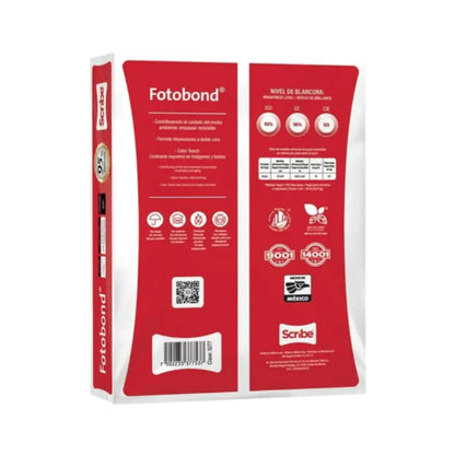 Caja con 5000 Hojas Papel Fotobond 500 Hojas Scribe Blanco OFICIO 75gr 95% Blancura - Scribe - detalle