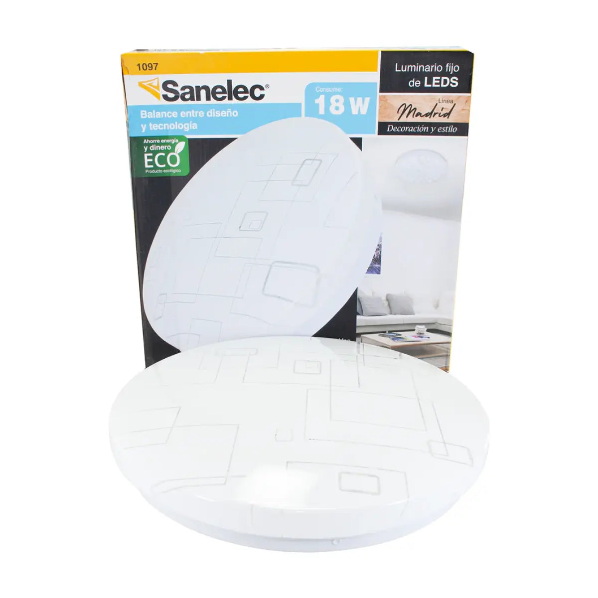 Luminario Led Redondo 18 w Blanco Madrid 3 Piezas - Sanelec