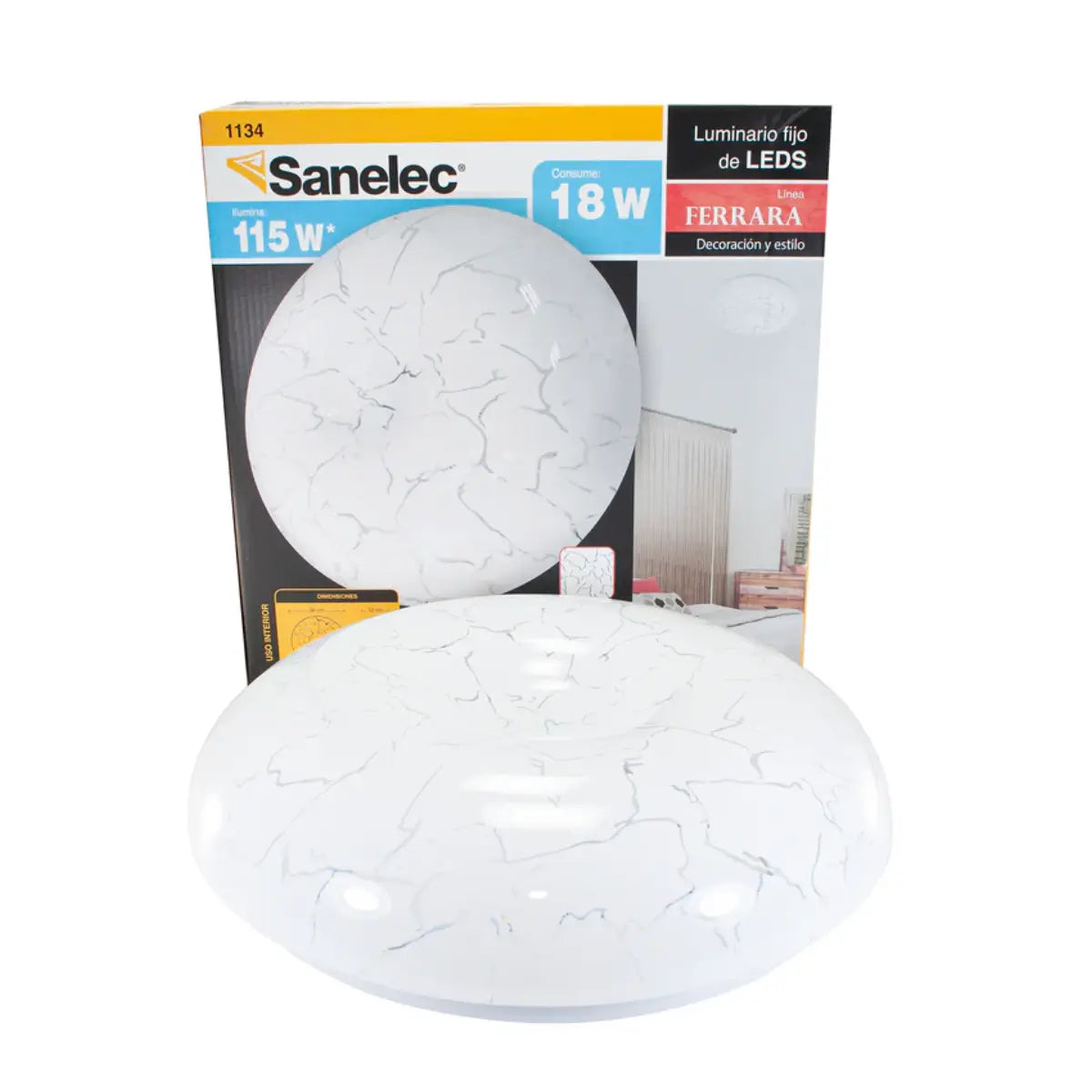 Luminario Led Redondo 18W Ferrara Sanelec 3 PZS - Sanelec - vista lateral