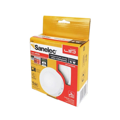 Luminario Lampara LED Techo Sanelec 6 W Luz Calida - Sanelec